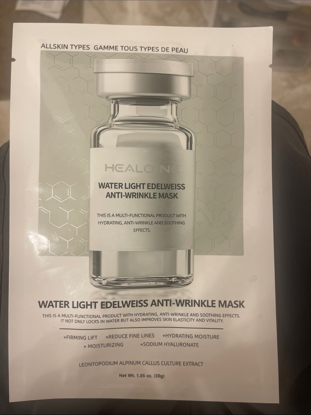Water Light Edelweiss Anti-Wrinkle Mask — White